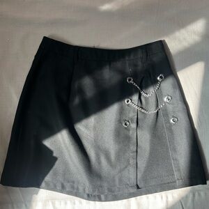 M Hot Topic Black Skater Skirt with Chain
